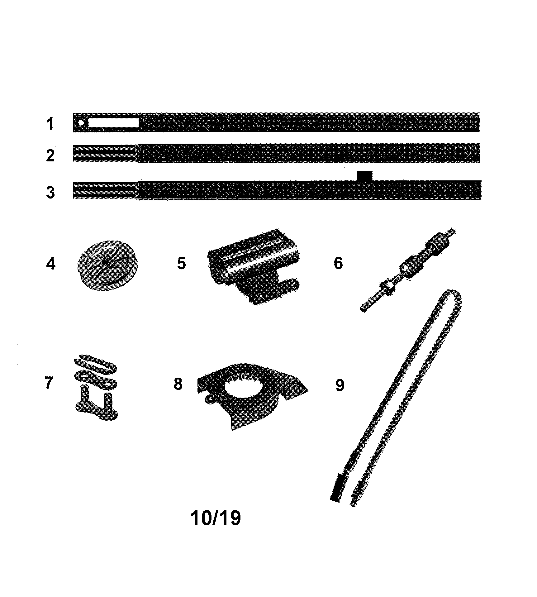 Rail assembly parts