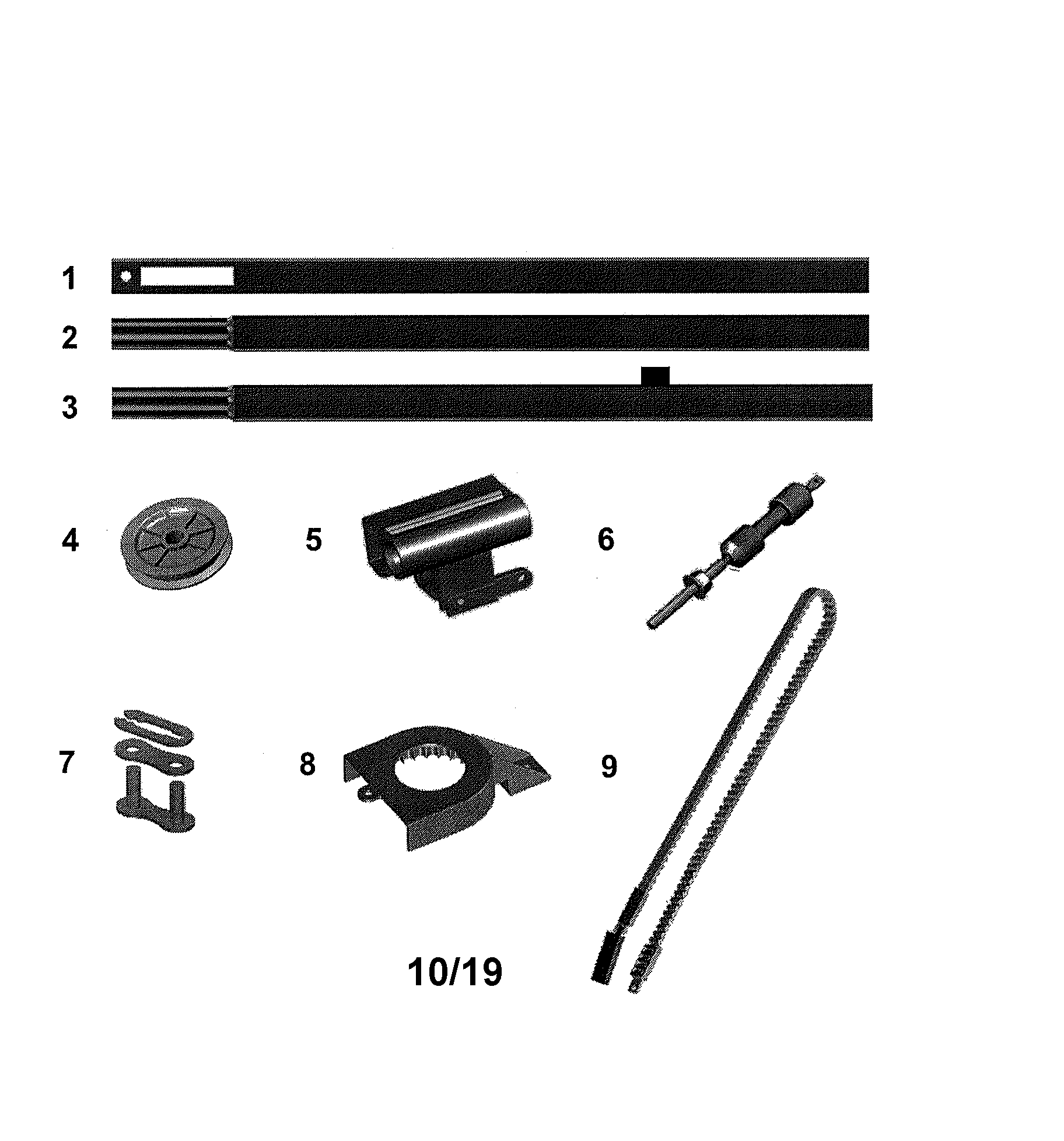 Rail assembly parts
