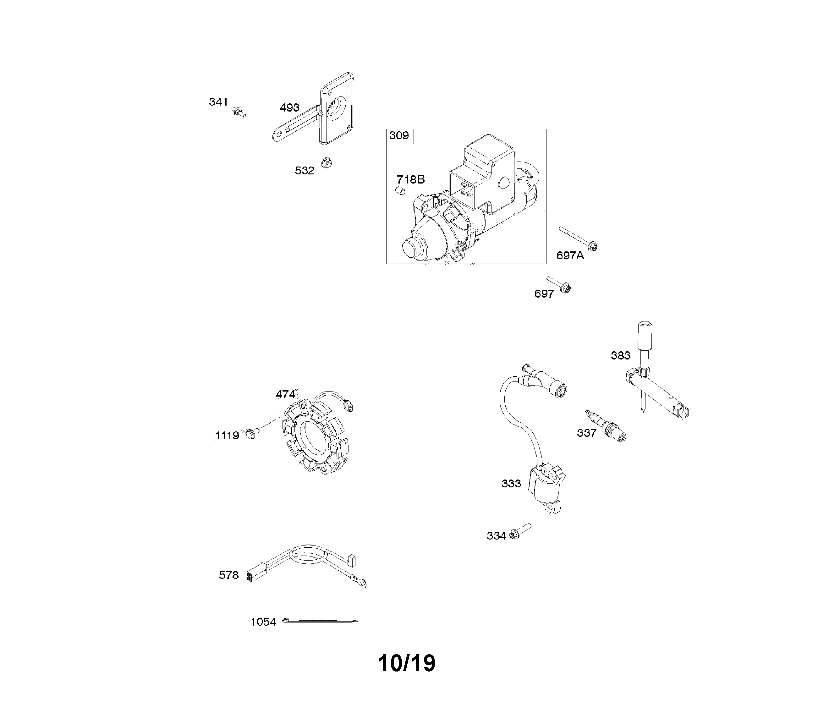 Alternator/electric starter/ignition