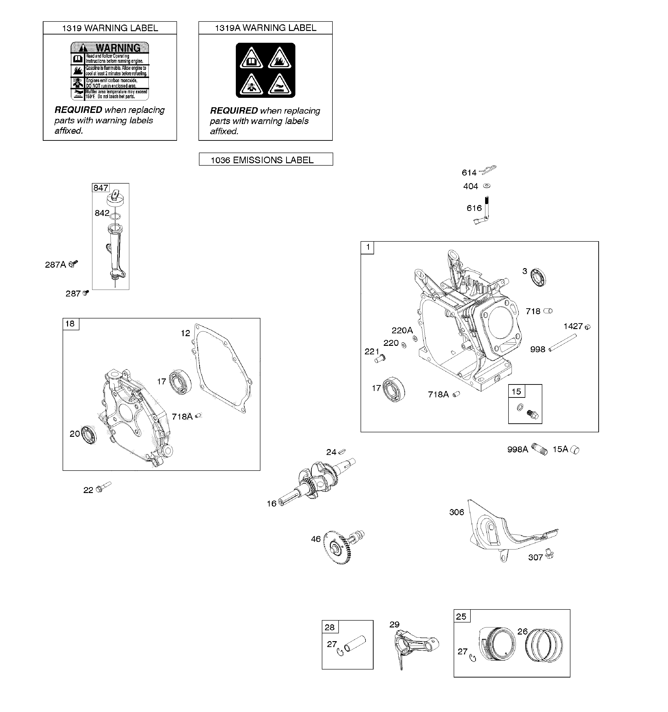 Camshaft/crankcase cover/crankshaft/cylinder