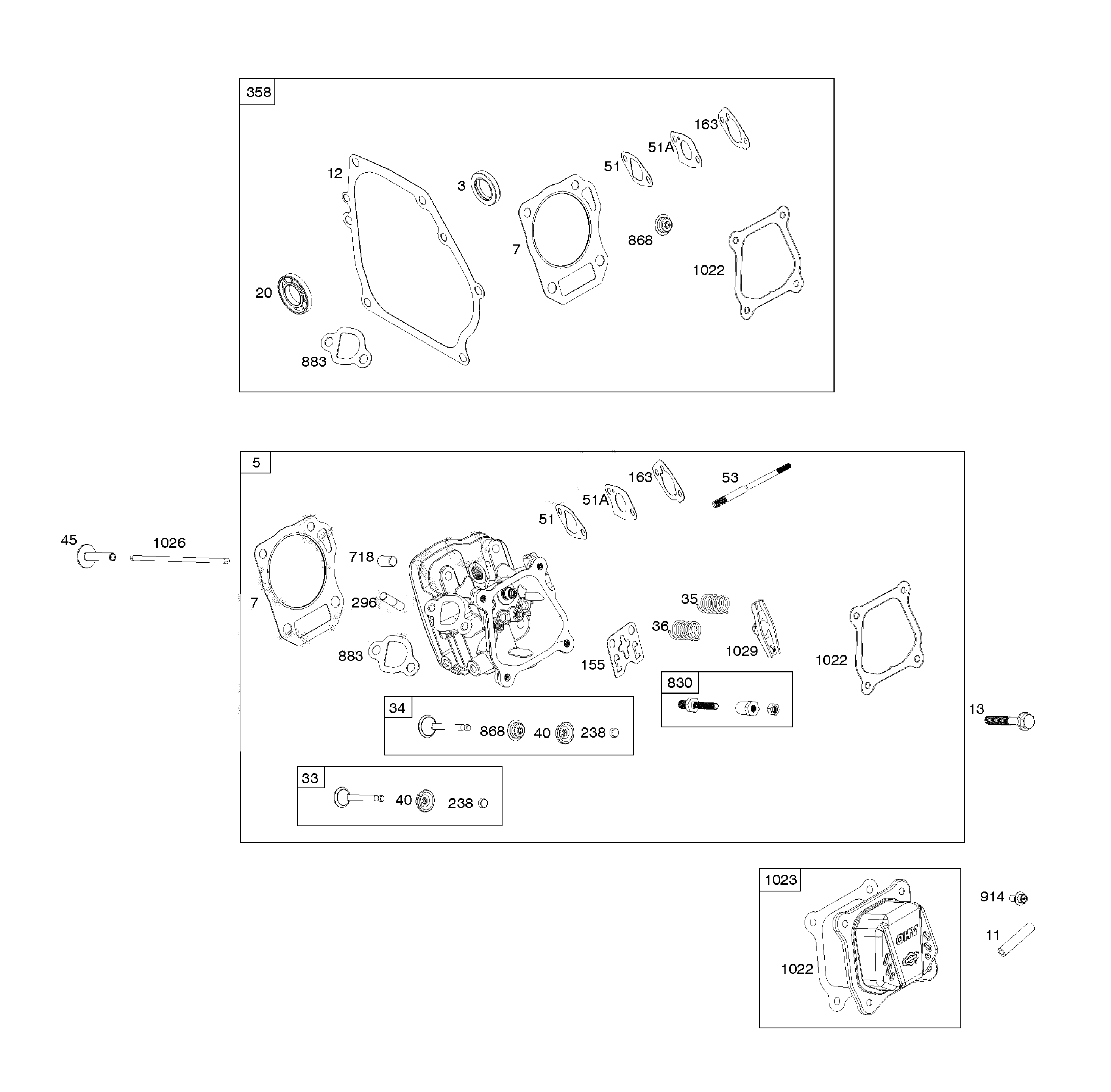 Cylinder head/engine gasket set