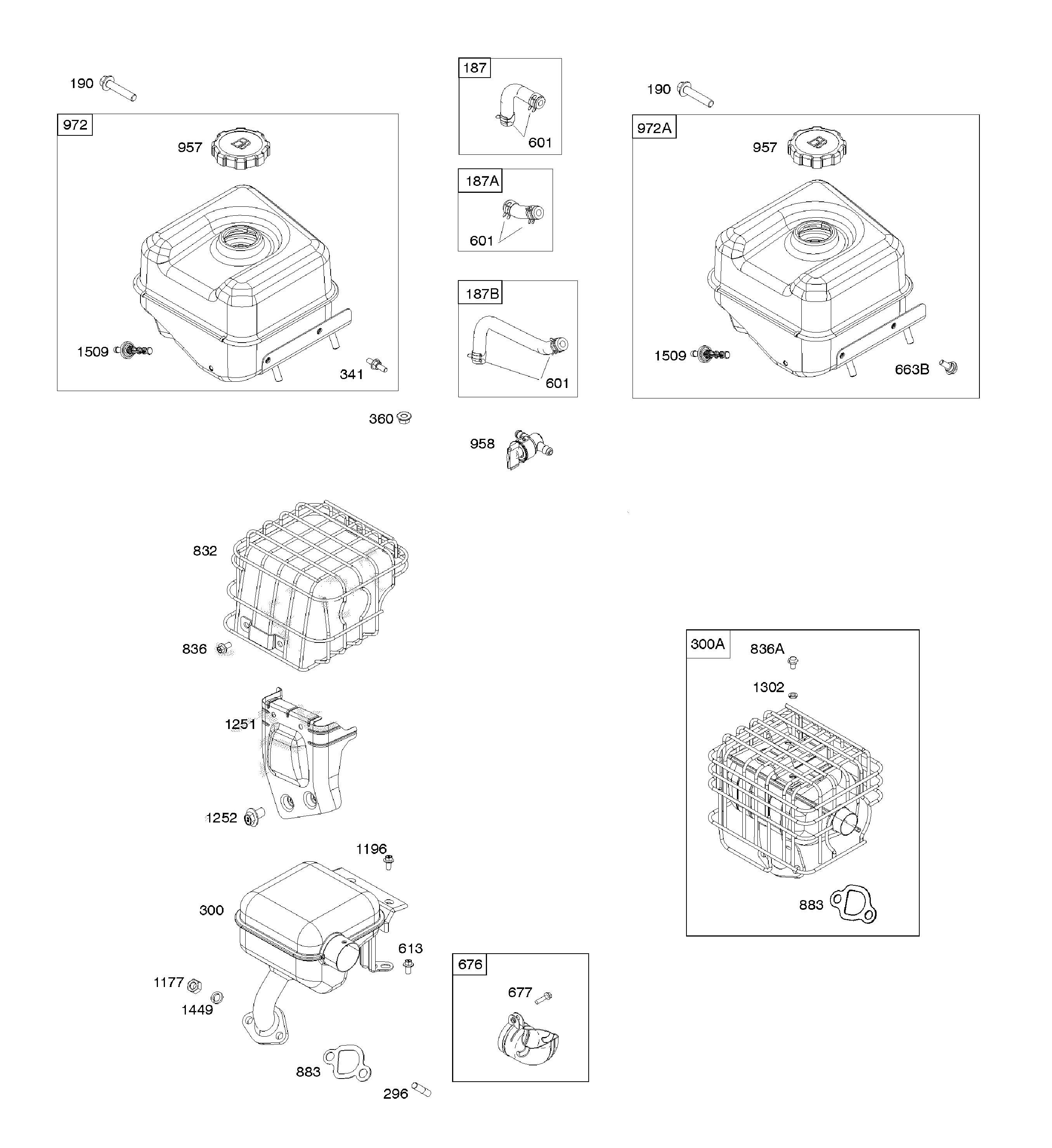 Exhaust system/fuel supply