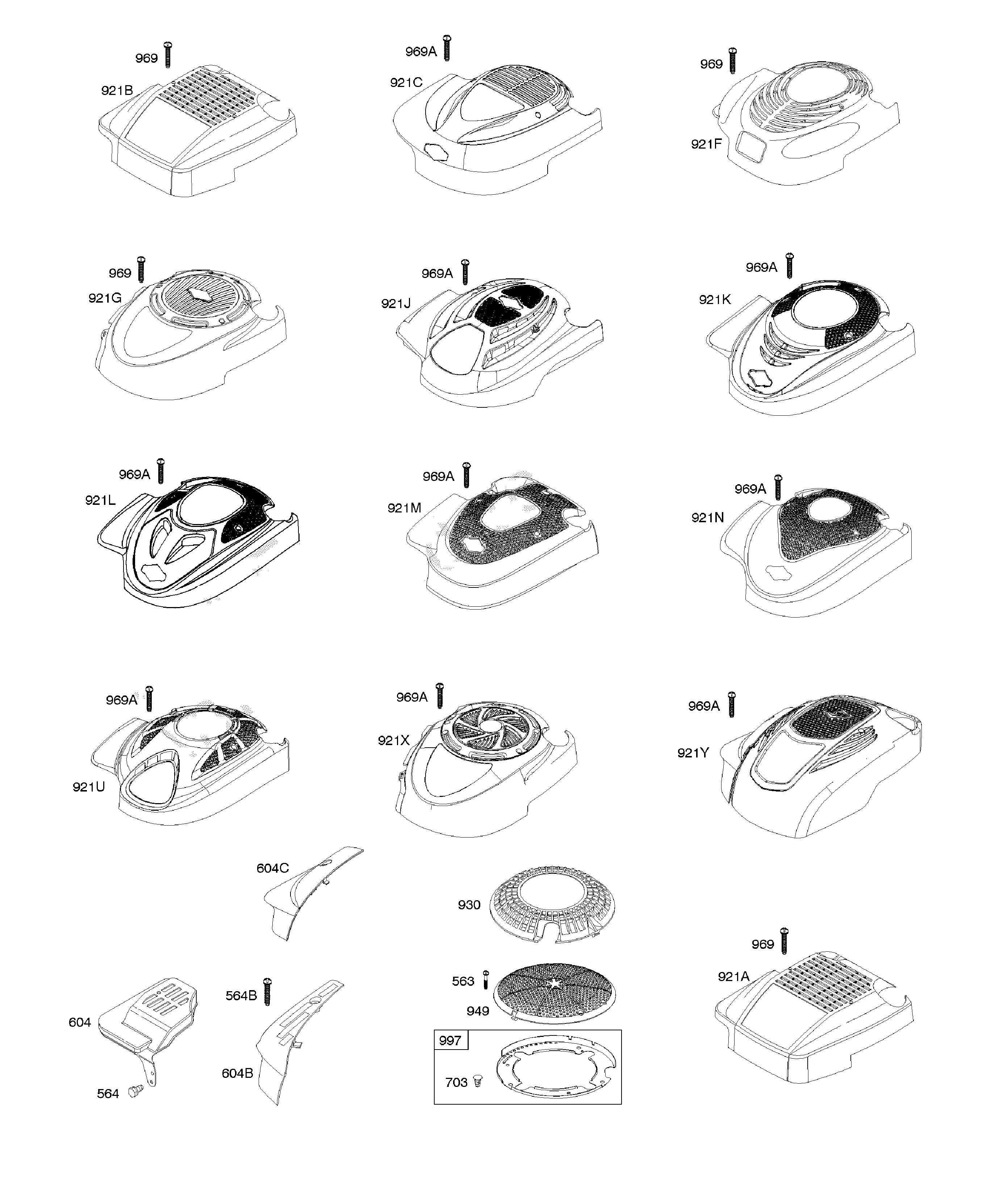 Blower housing/shrouds