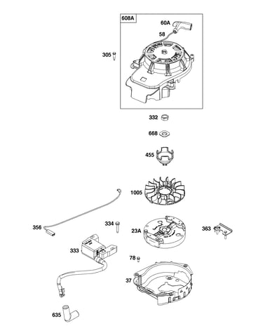 Flywheel/ignition/starter