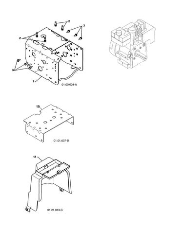 Engine/frame/mount/cover