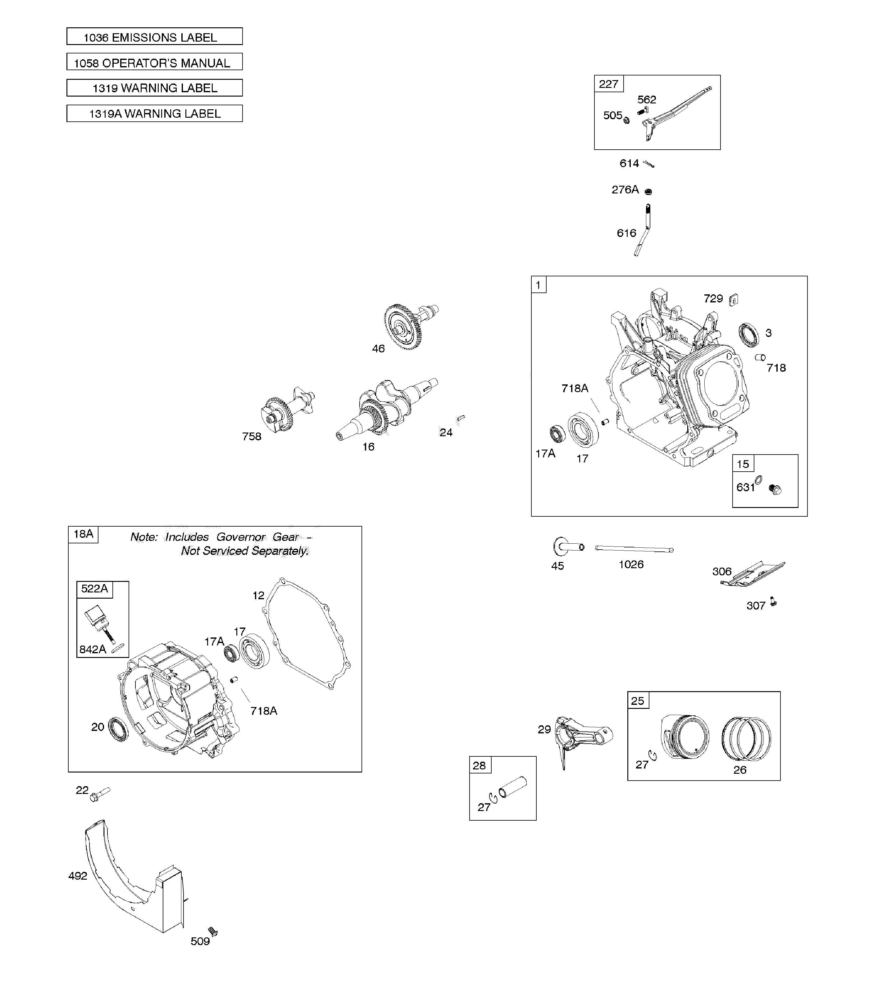 Camshaft/cylinder/crankcase cover