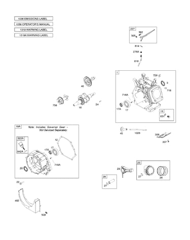 Camshaft/cylinder/crankcase cover