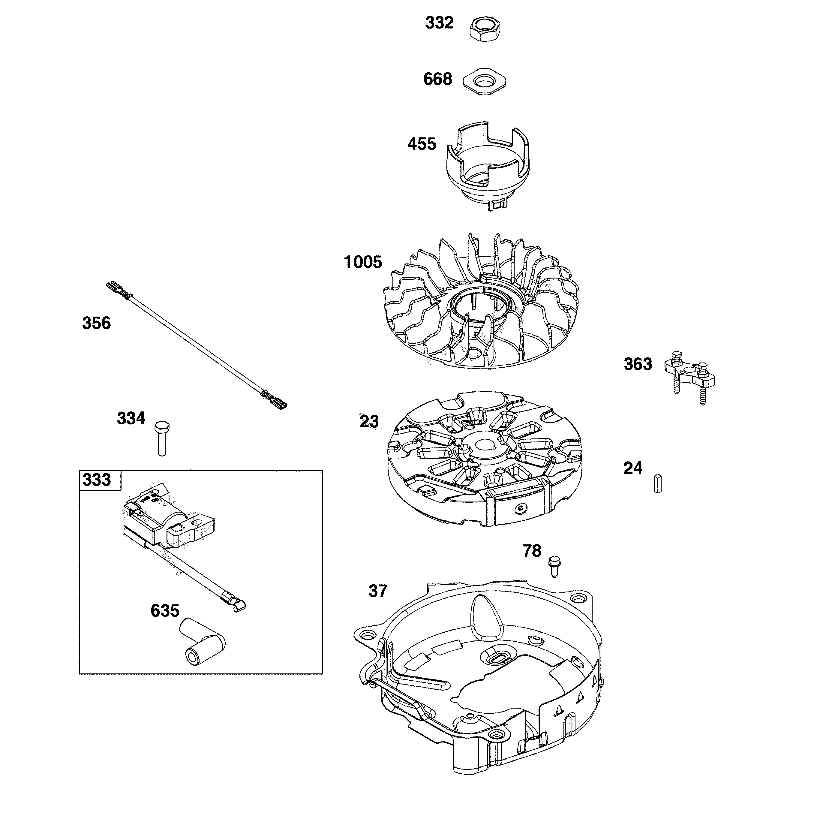 Flywheel/ignition/starter