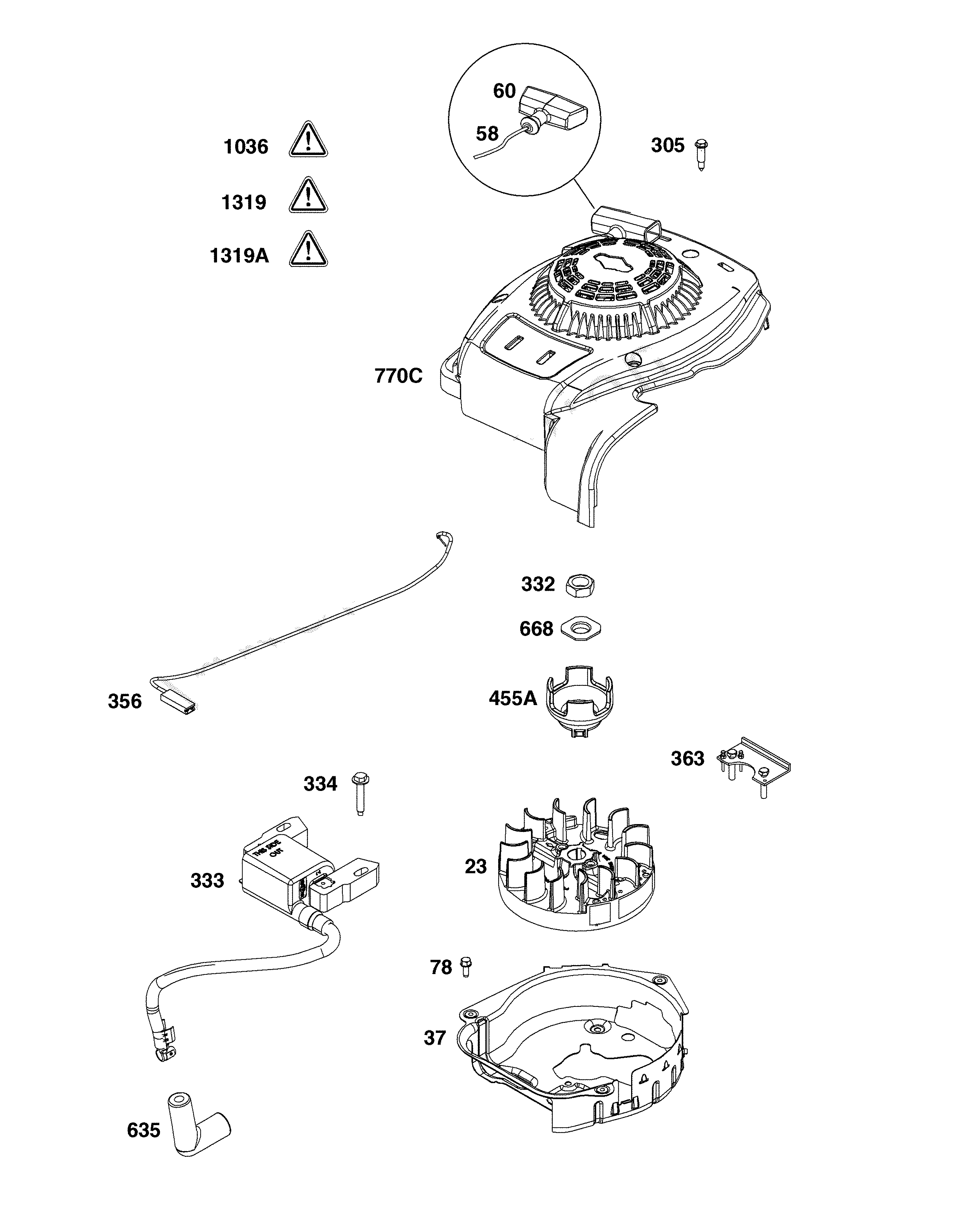 Flywheel/ignition/starter