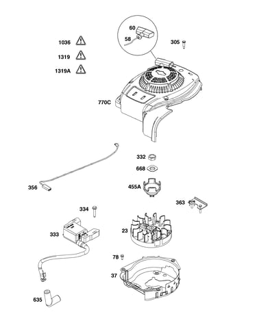 Flywheel/ignition/starter