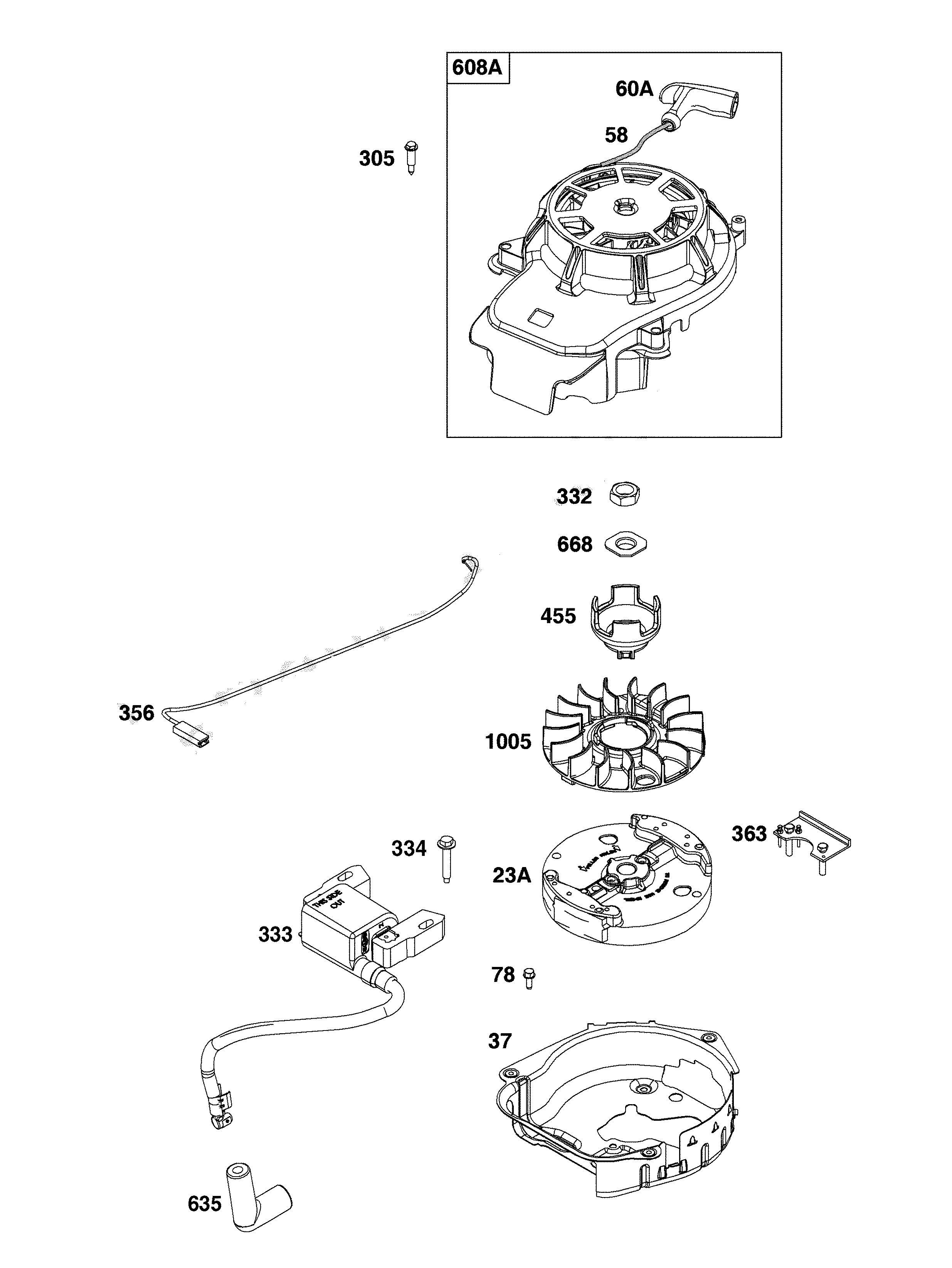 Flywheel/ignition/starter
