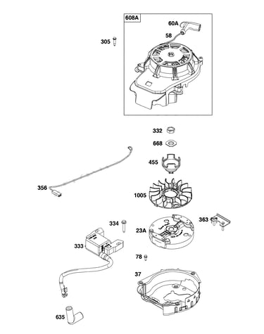 Flywheel/ignition/starter