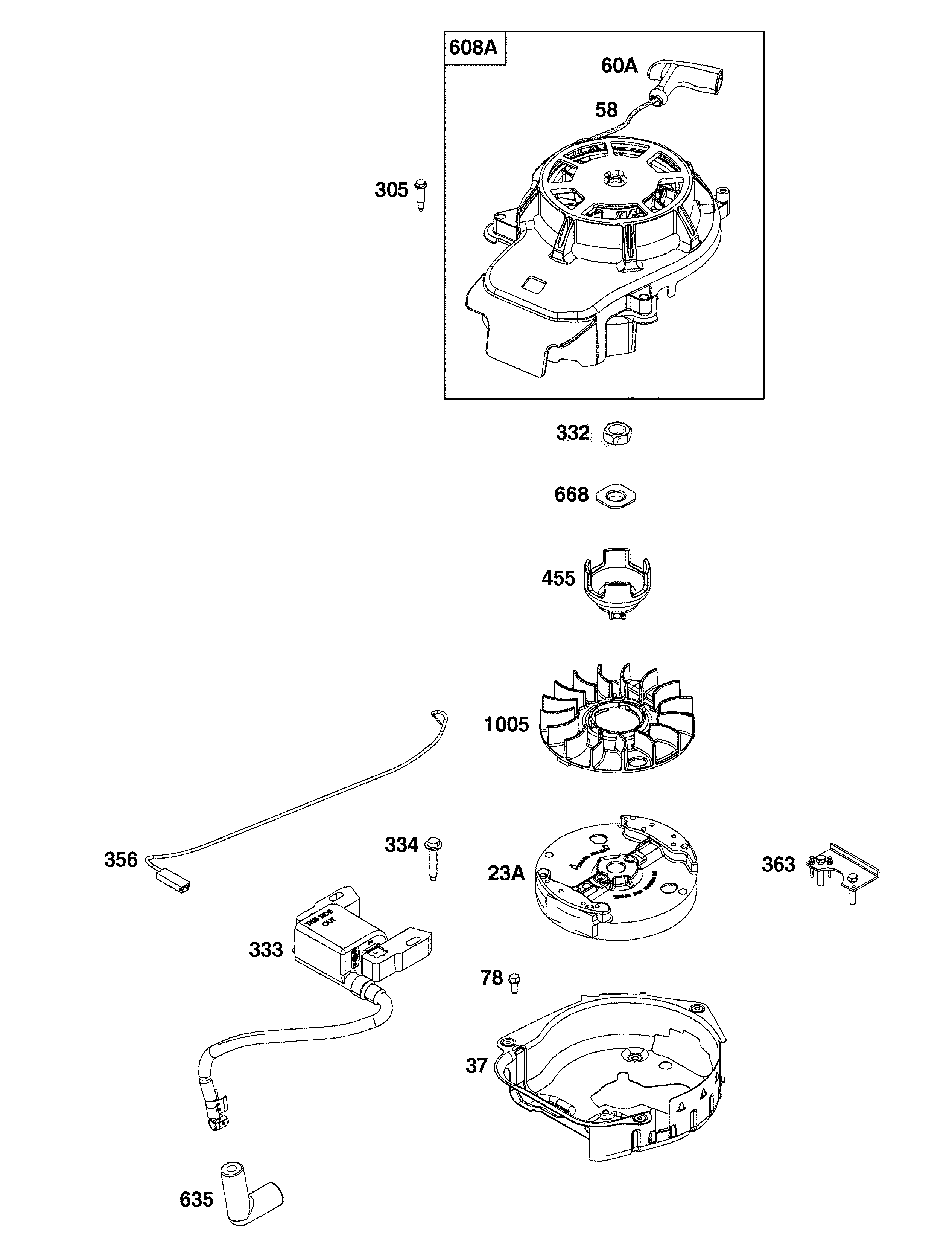 Flywheel/ignition/starter