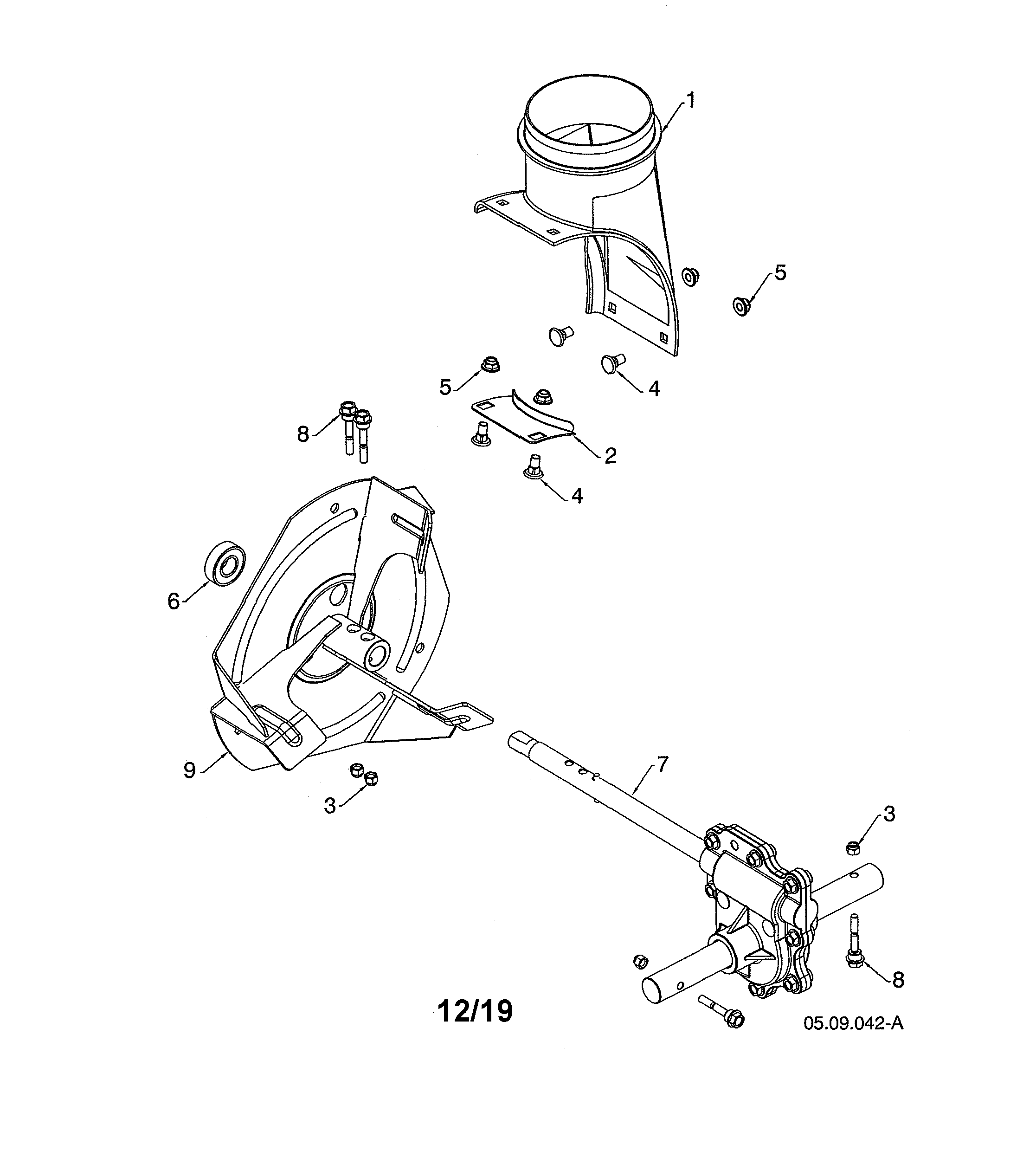 Impeller/discharge chute