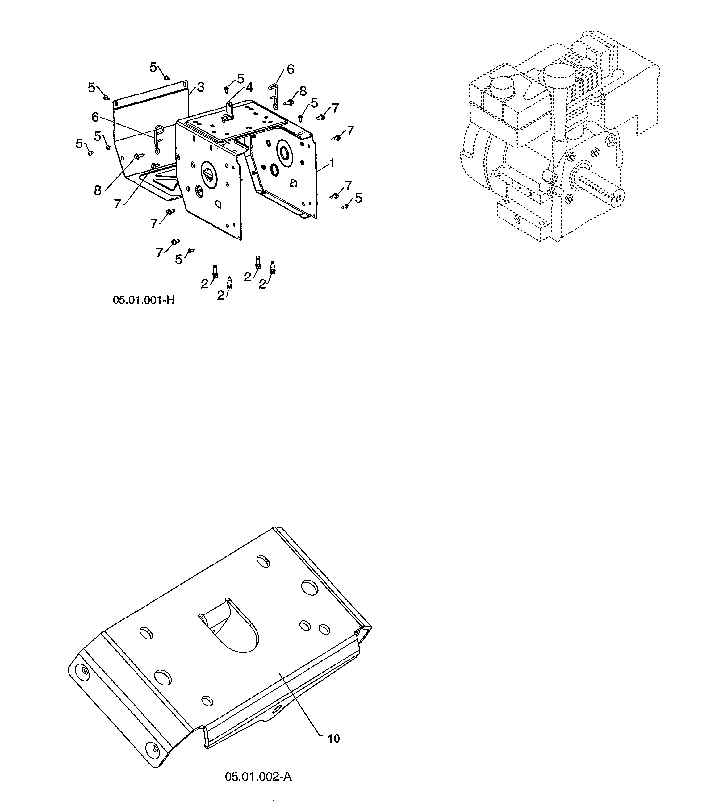 Engine frame & cover/mounting plate