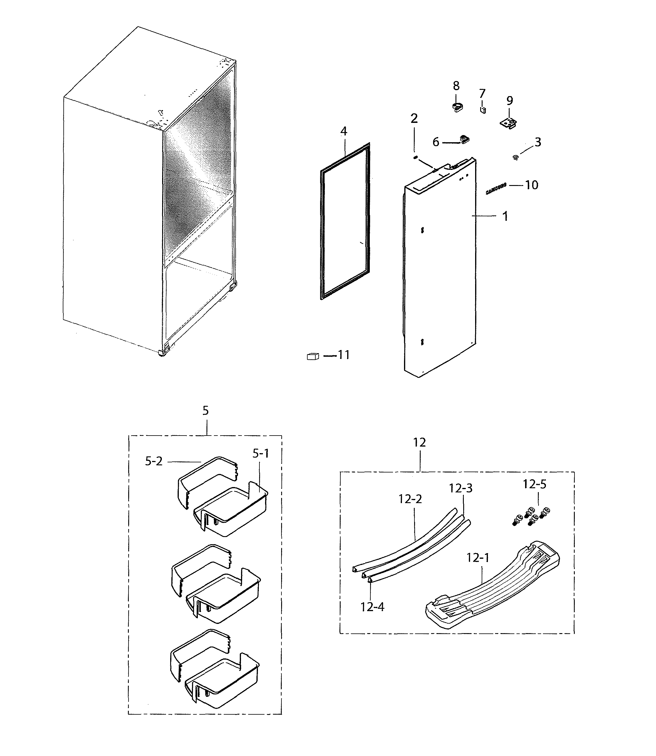 RIGHT REFRIGERATOR DOOR