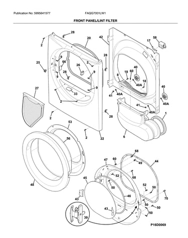 Front panel/lint filter