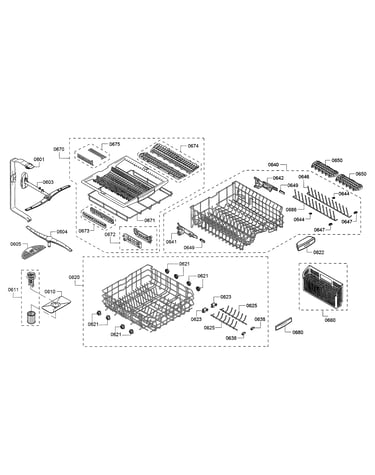 Spray arm/racks