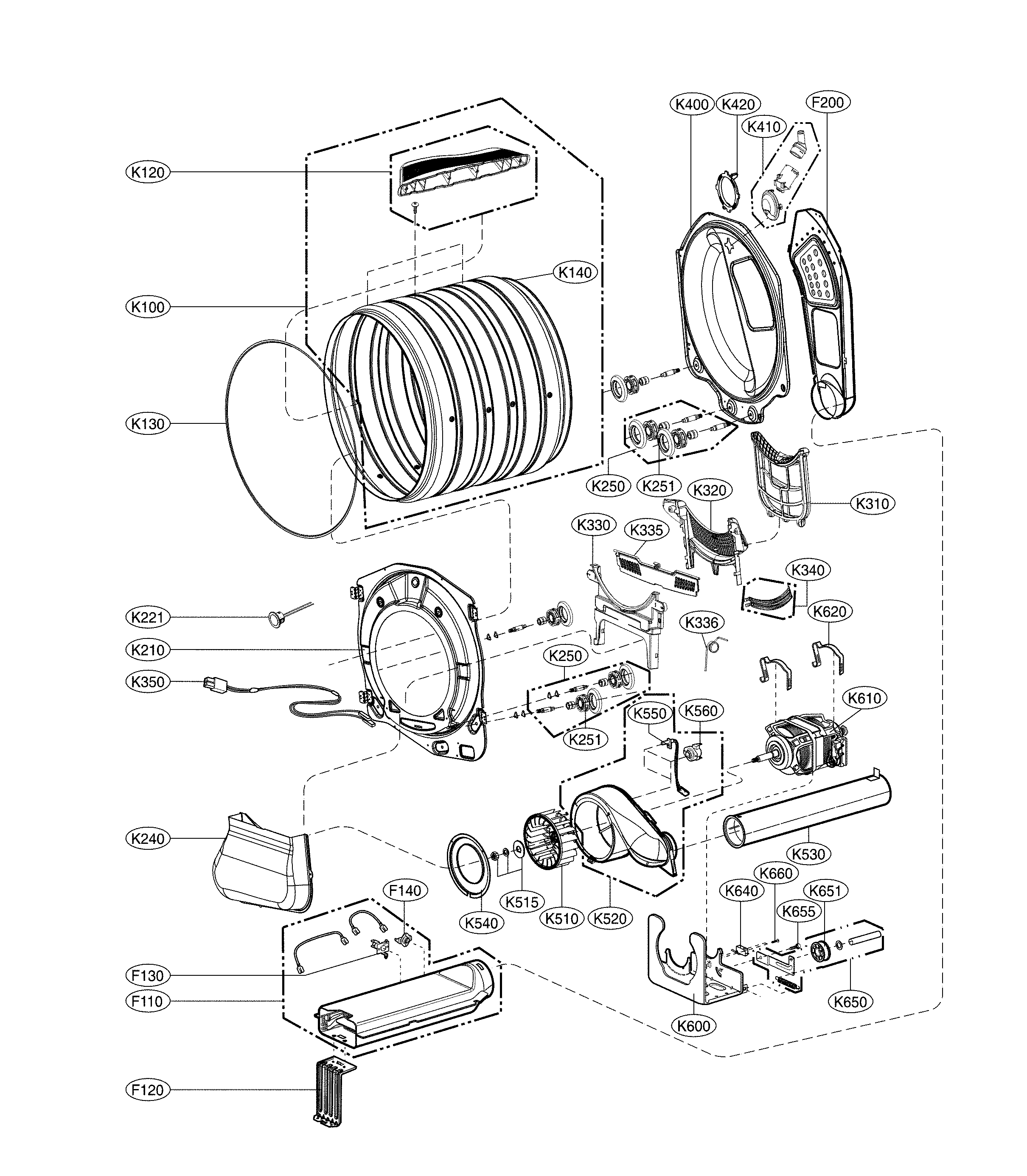 Drum & motor - electric type