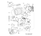Kenmore Elite 79671412910 drum & motor : gas type diagram