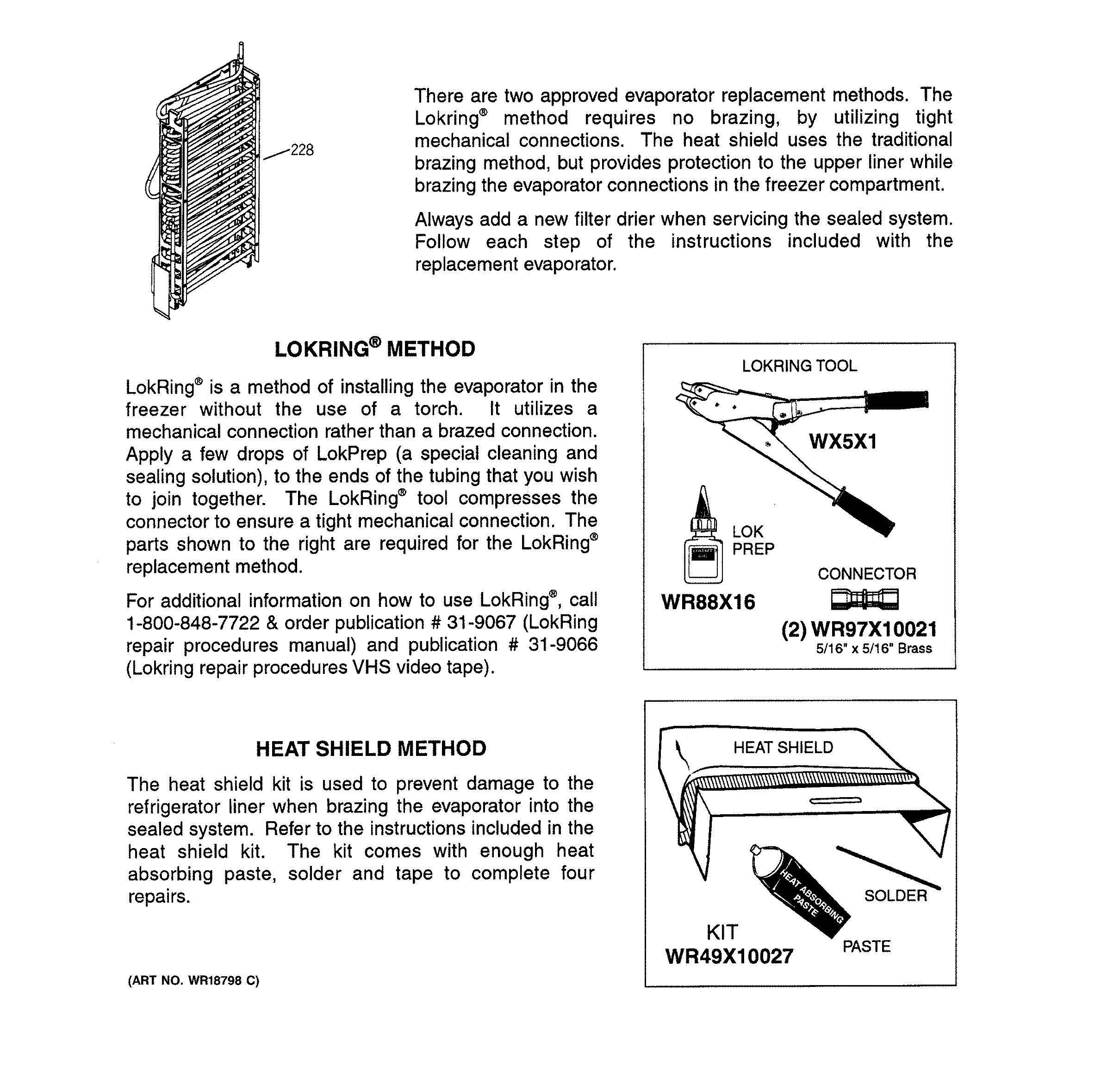 EVAPORATOR INSTRUCTIONS