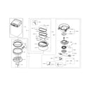 Samsung WV55M9600AV/A5-02 dual module/spin basket/tub diagram