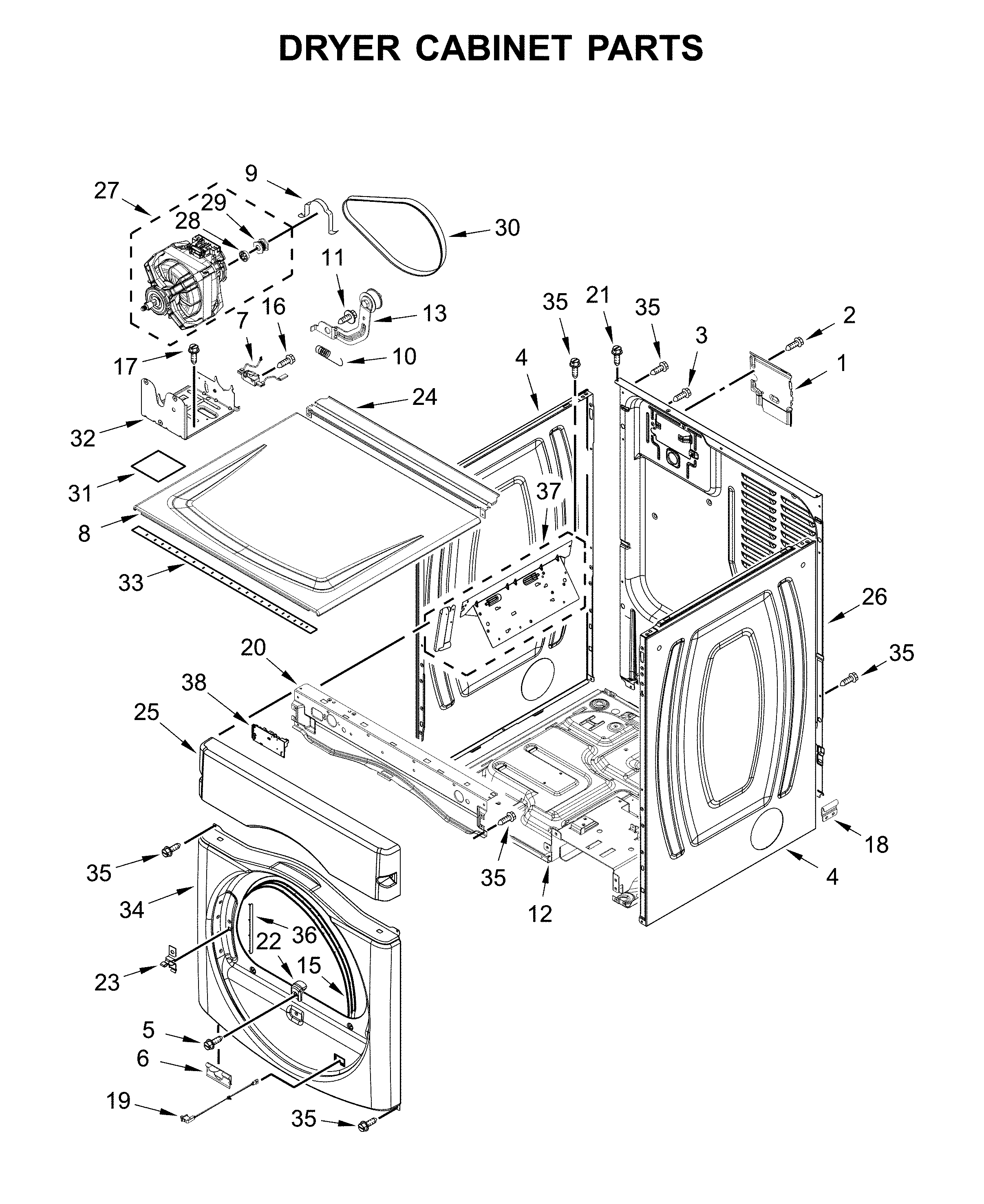 DRYER CABINET PARTS