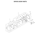 Whirlpool CGT9100GQ0 dryer door parts diagram