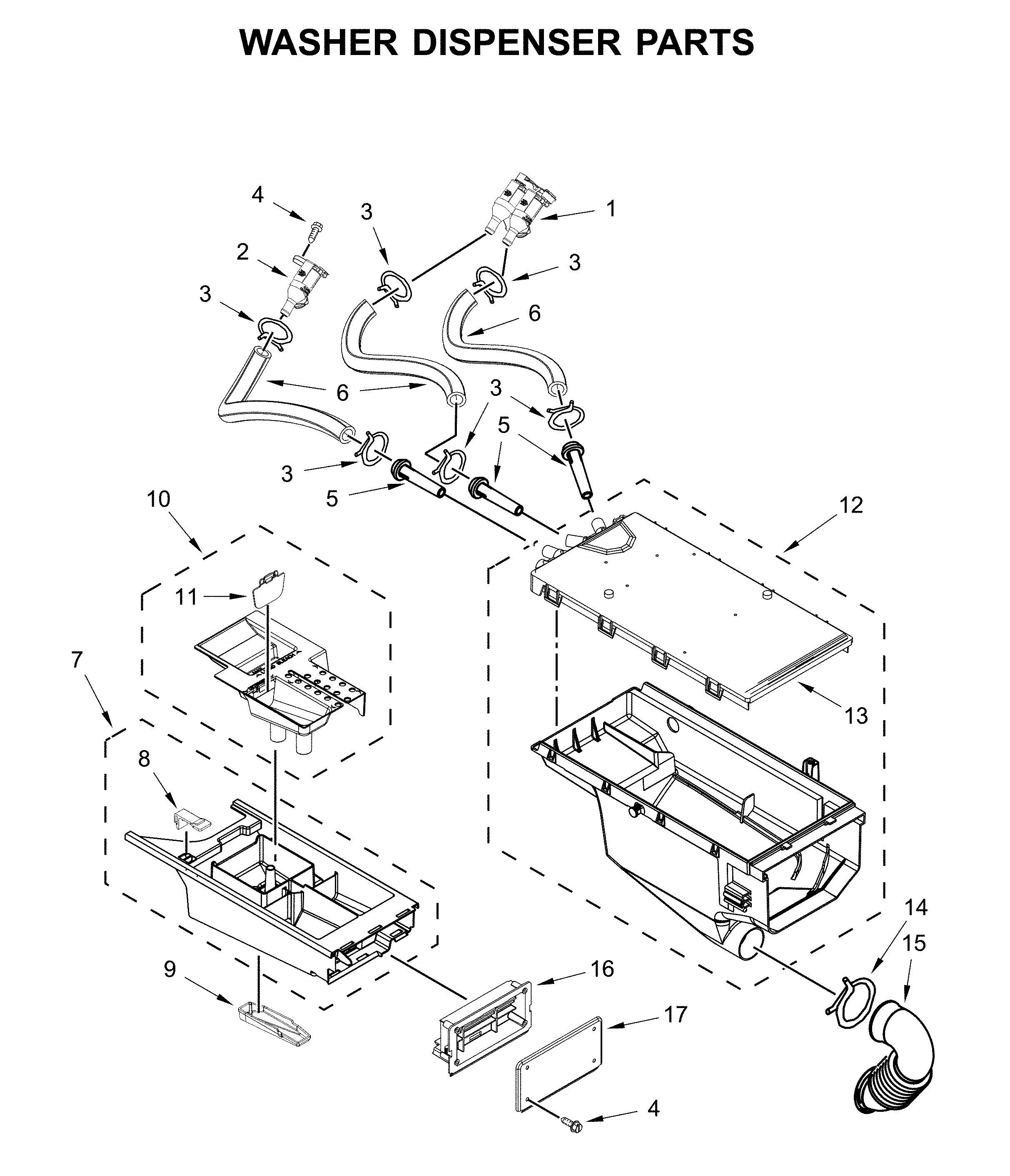 WASHER DISPENSER PARTS