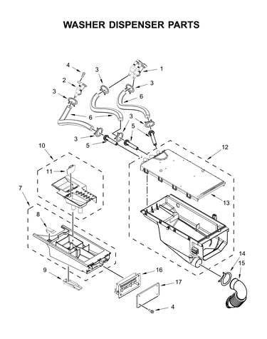 Washer dispenser parts