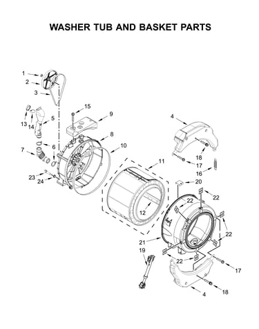 Washer tub & basket parts