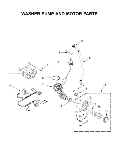 Washer pump & motor parts