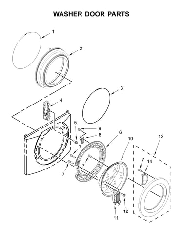 Washer door parts