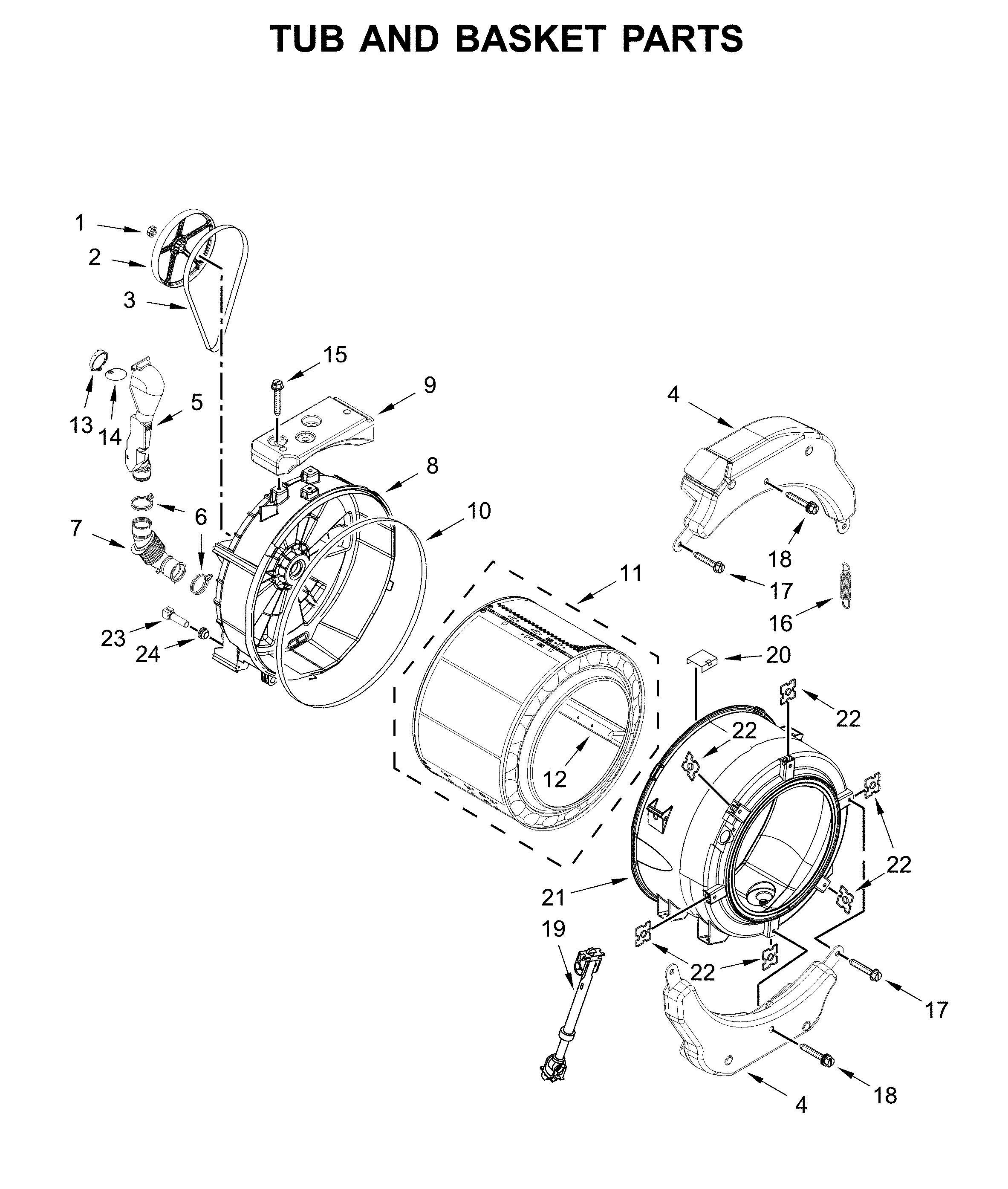 Tub & basket parts