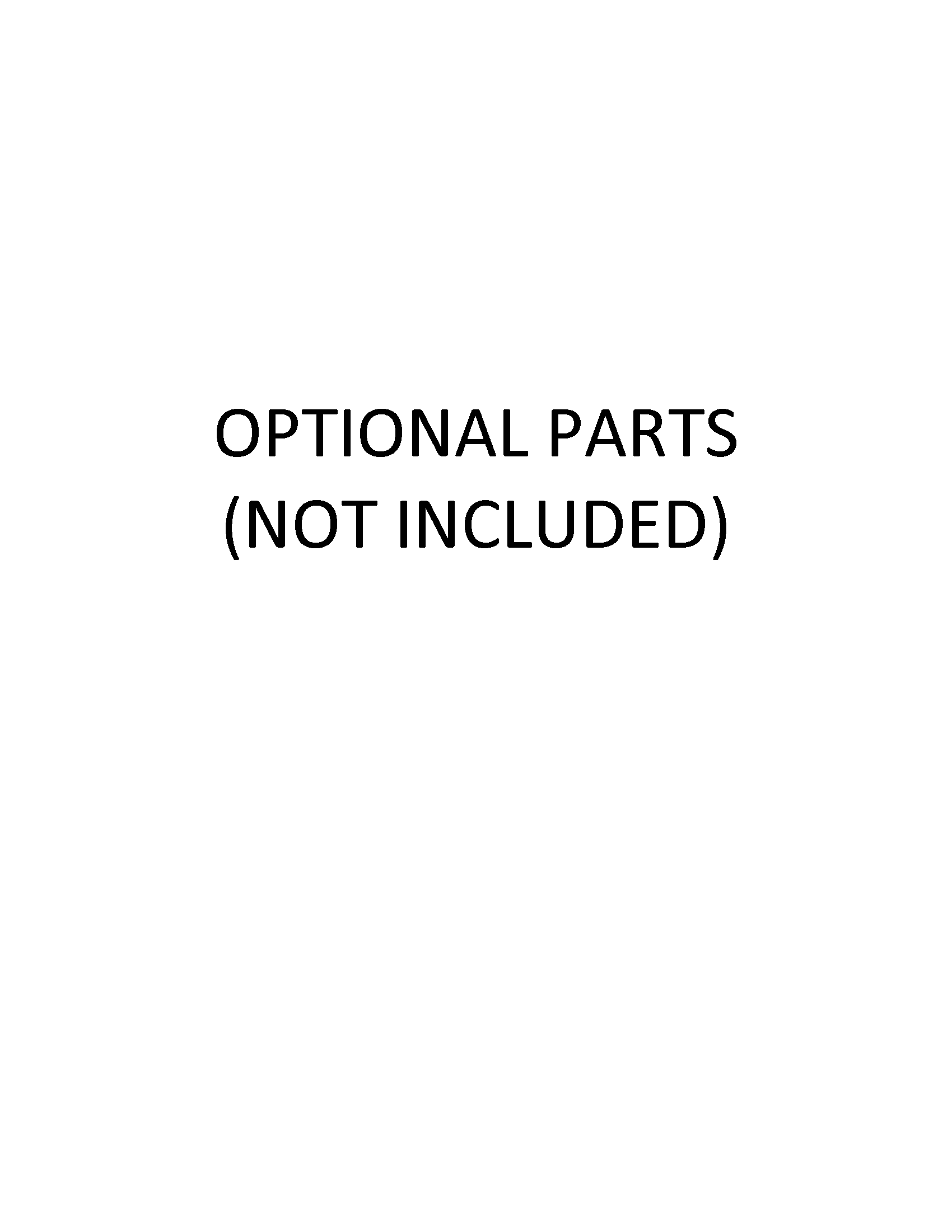 OPTIONAL PARTS NOT INCLUDED