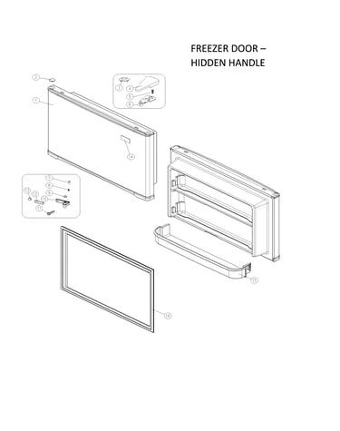 Freezer door - hidden handle