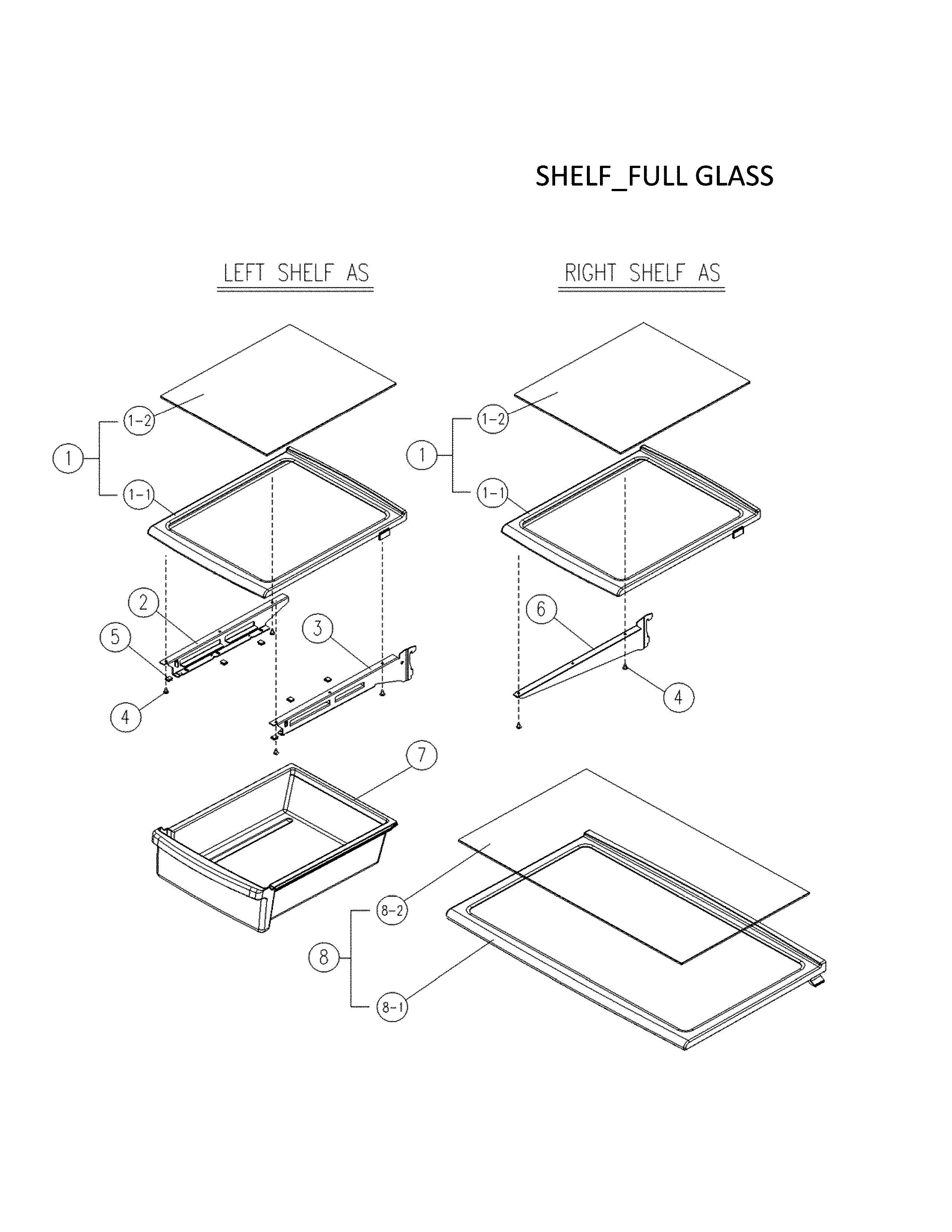 Shelf full glass