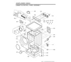 LG WM3900HBA/00 cabinet/control panel assembly diagram