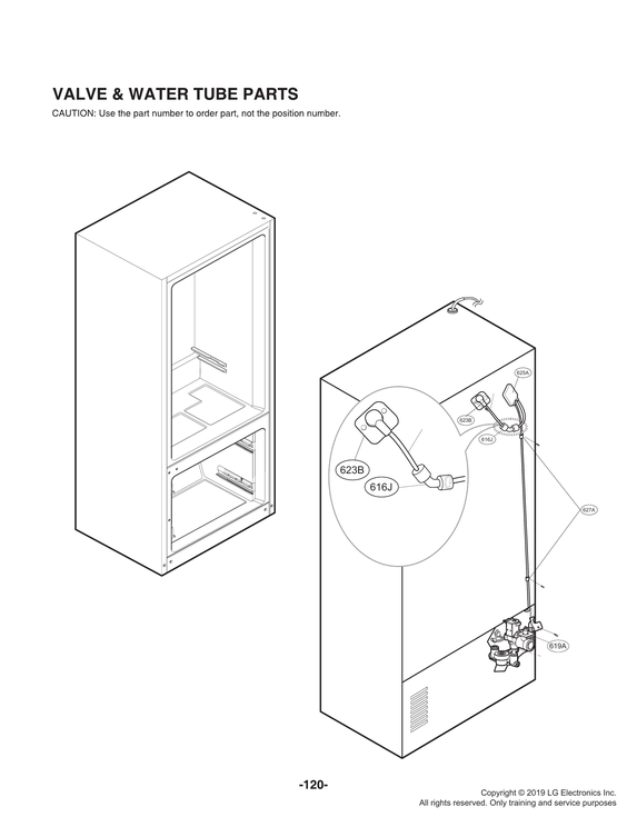 Valve/water tube parts