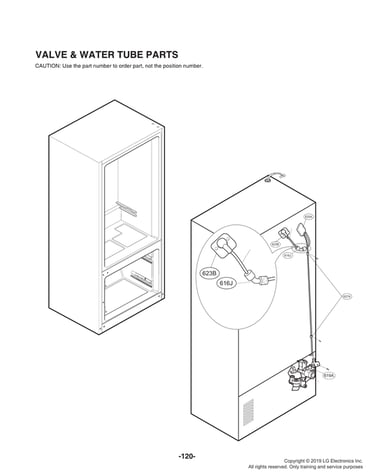 Valve/water tube parts