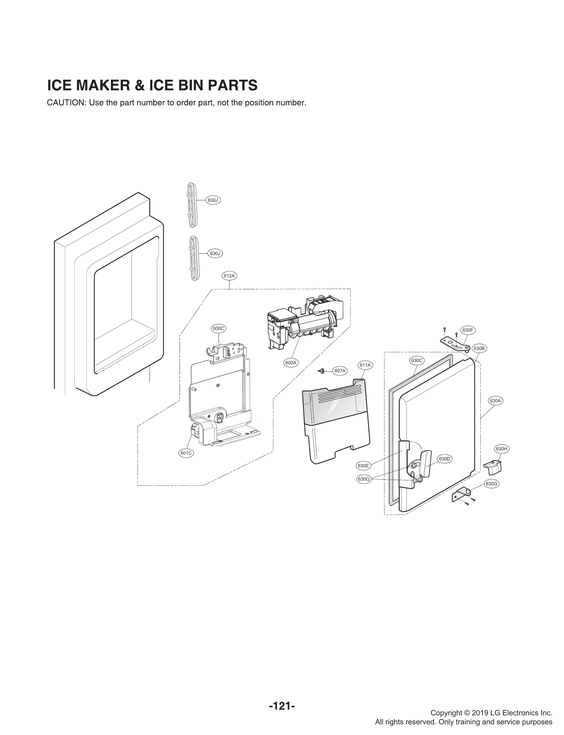 Ice maker/ice bin parts
