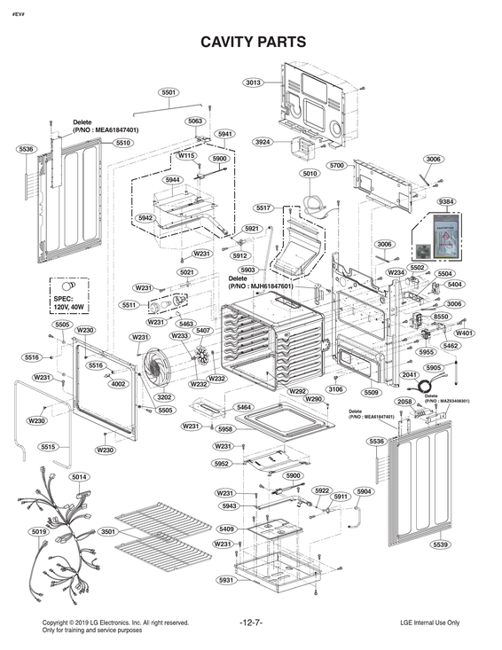 Cavity parts