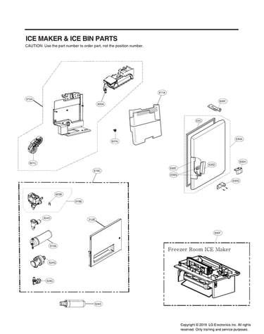 Ice maker/ice bin parts