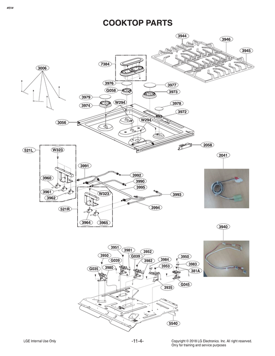 Cooktop parts