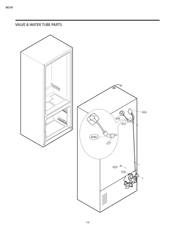 Valve/water tube parts