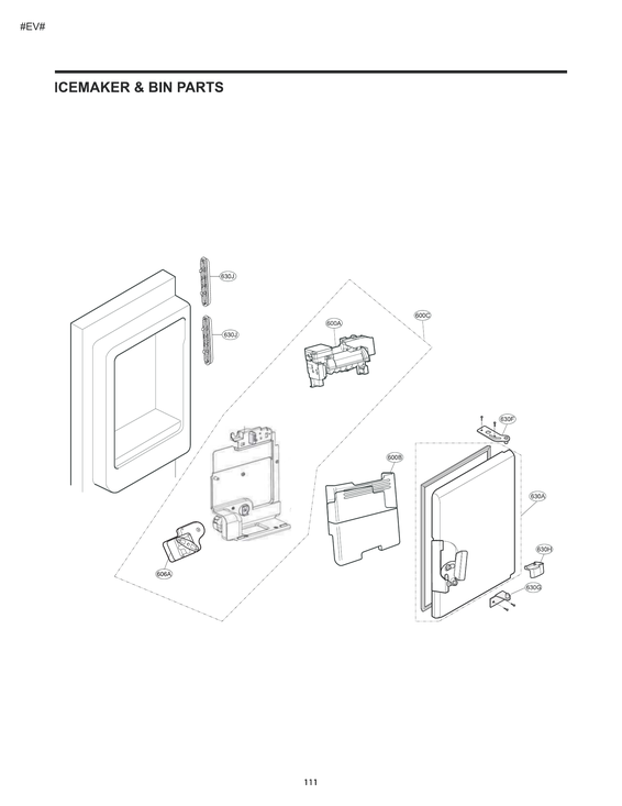 Icemaker/bin parts