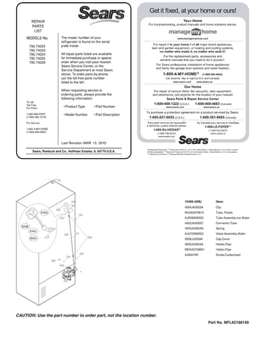 Valve/water tube parts