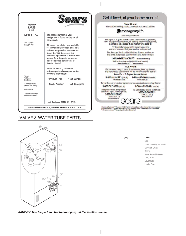 Valve/water tube parts