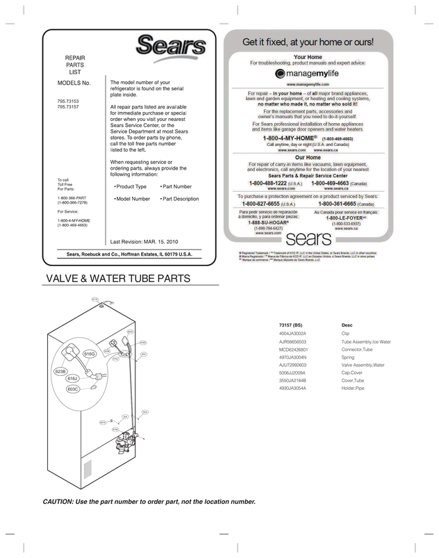 Valve/water tube parts