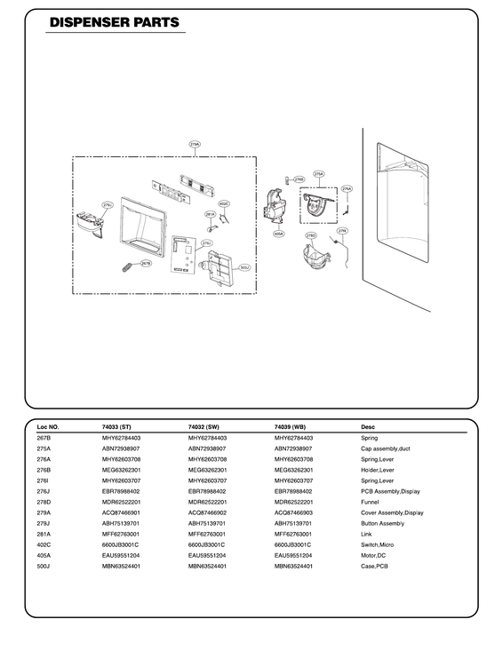 DISPENSER PARTS